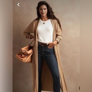 Petite Open-Front Duster Cardigan